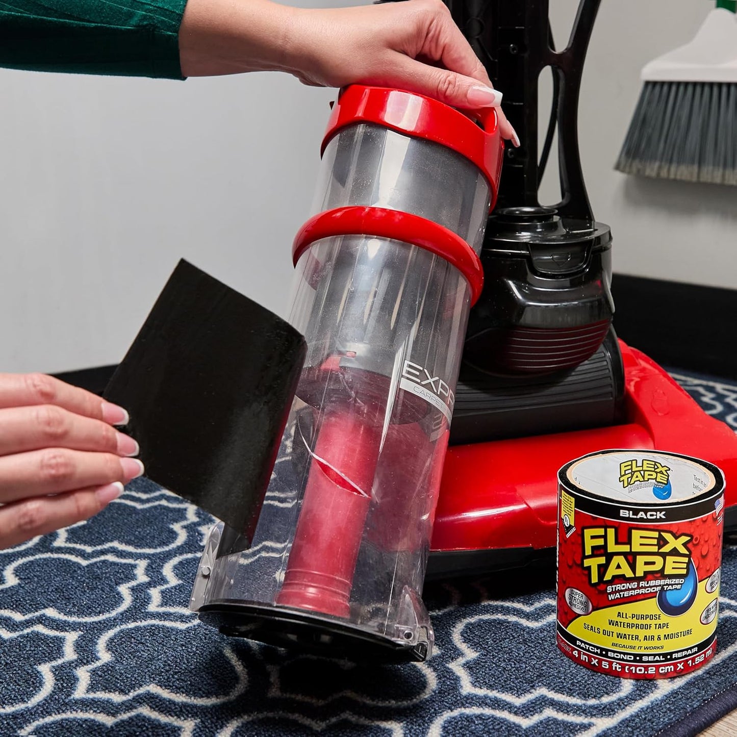 Flex Tape, Original Thick Flexible Rubberized Waterproof Tape - Seal and Patch Leaks, Works Underwater, Indoor Outdoor - Home RV Roof Plumbing and Pool Repairs, Black, 4 in x 5 ft, Pack of 1