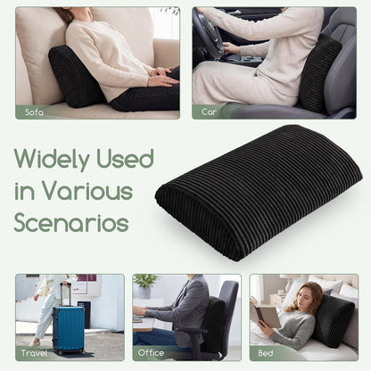 HIGOGOGO Lumbar Support Pillow for Recliner Chair/Accent Chair/Couch, Memory Foam Back Support Cushion for Elderly, Recliner Cushions for Back Rest, Pain Relief, Reading, Washable Cover, Brown