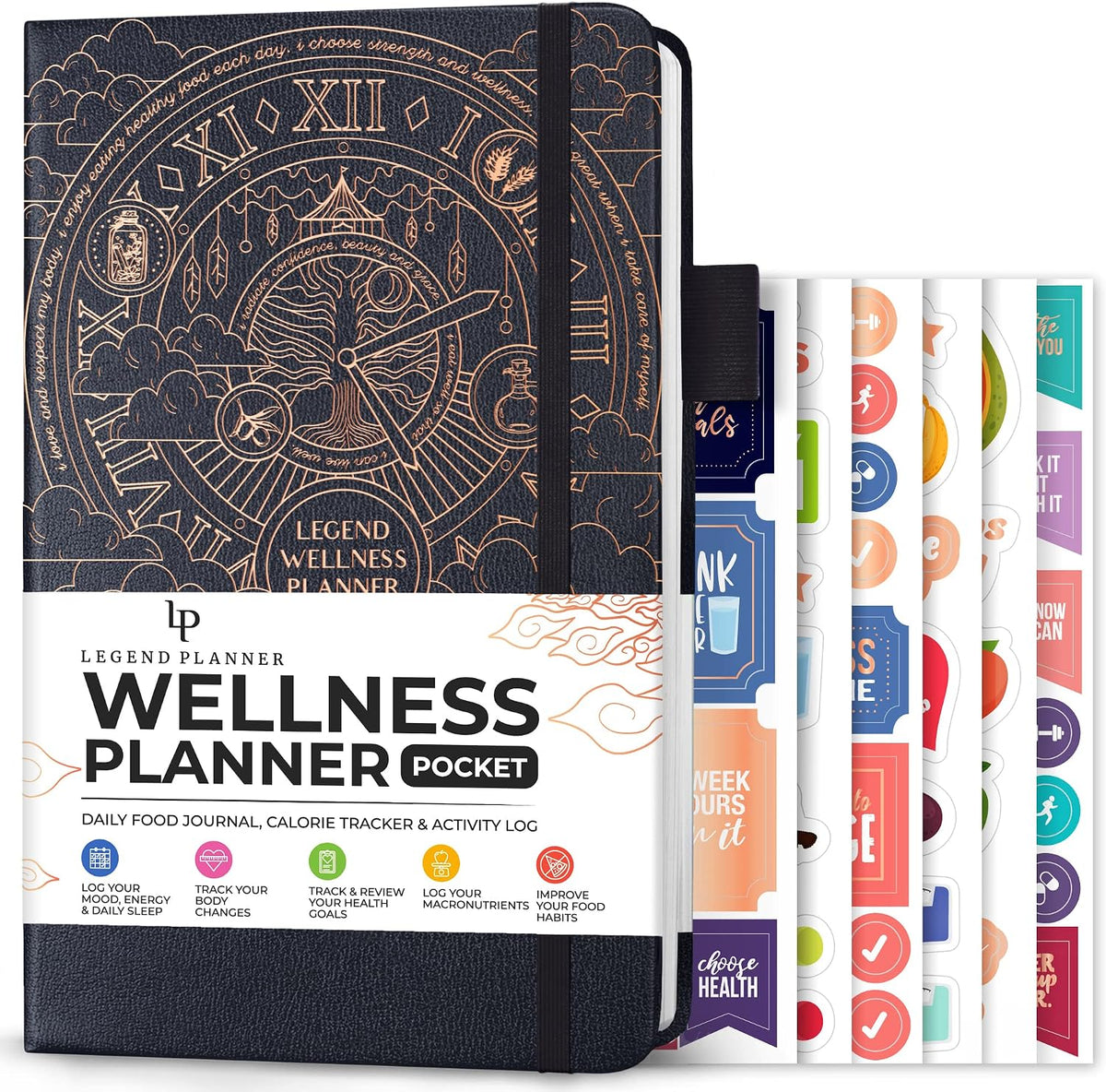 Legend Food Journal, Weight Loss & Meal Tracking Diary 5.8x8.3 Hot Pink