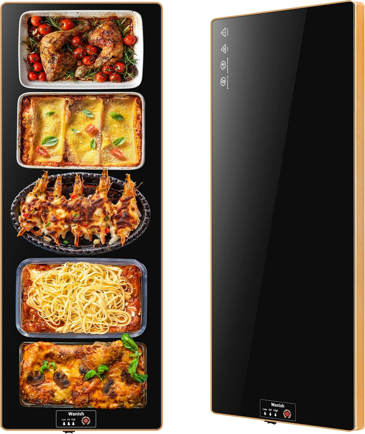Electric Warming Tray,Extralong 47"x12",Tempered Glass Warming Mat for Food