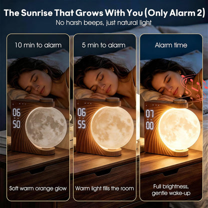 AIRIVO Alarm Clock for Bedrooms, Sunrise Alarm Clock Wake Up Light for Kids Teens, White Noise Sound Machine, Moon Light Dual Alarms for Heavy Sleepers, Night Light Clock for Preppy Room Decor