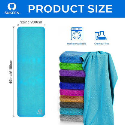 Sukeen 4 Pack Cooling Towels (40"x12") for Neck and Face Instant Cooling | Stay Cool in Hot Weather,Versatility,Soft,Breathable,Durability for Sports,Outdoor activities,Summer works in heat