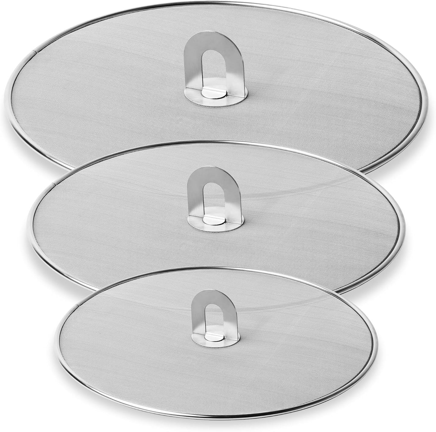 Homestia Splatter Screen for Frying Pan, 10 Inch Grease Splatter Guard | 304 Stainless Steel Ultra Fine Mesh Lids, Splatter Screen for Cooking, Rust-Free - No Oil Mess, No Burns, with Fold Flat Knob