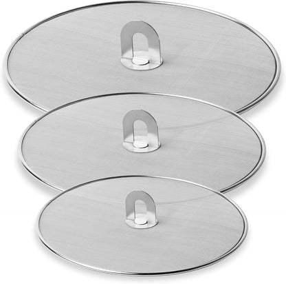 Homestia Splatter Screen for Frying Pan, 10 Inch Grease Splatter Guard | 304 Stainless Steel Ultra Fine Mesh Lids, Splatter Screen for Cooking, Rust-Free - No Oil Mess, No Burns, with Fold Flat Knob