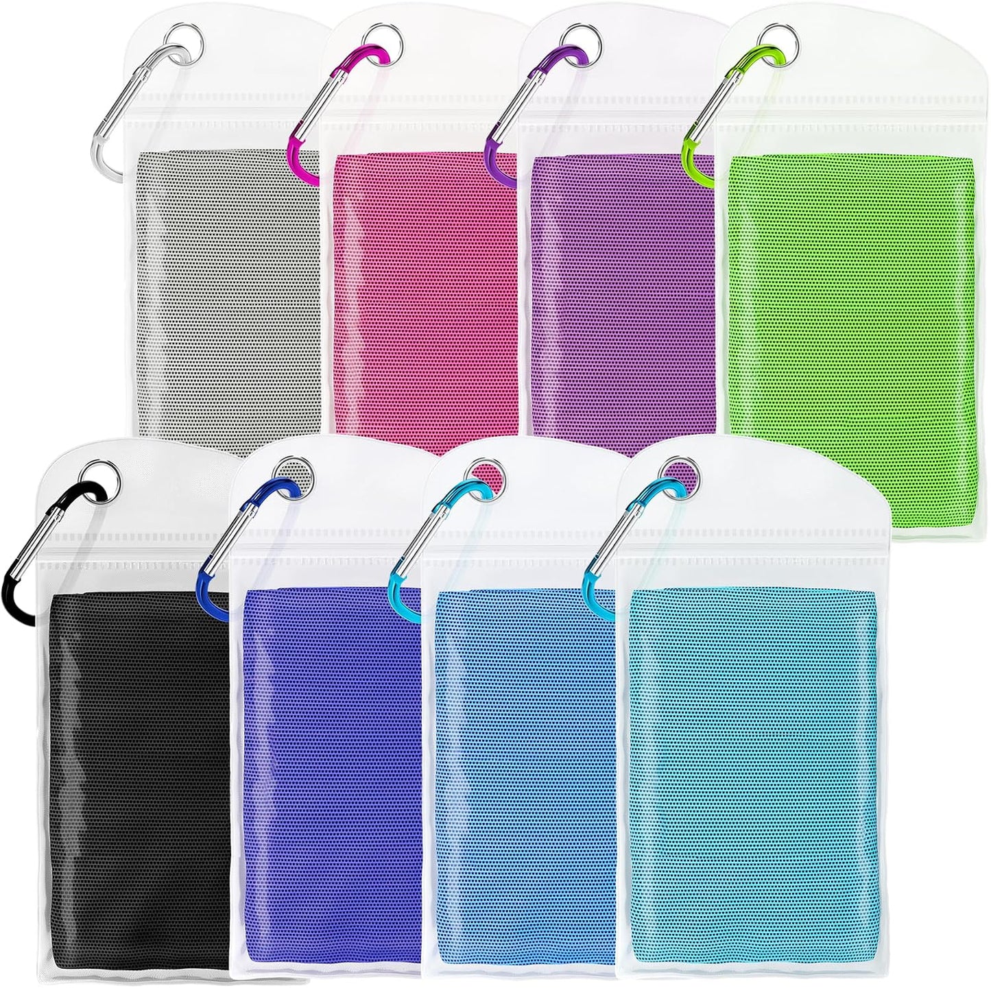Cooling Towels 8 Pack(40"x12")for Neck and Face, Cooling Neck Wraps for Gym | Sweat wicking, Quick dry, Breathable, Reusable, Absorbent, Cold Towel for Running, Yoga, Travel, Climbing