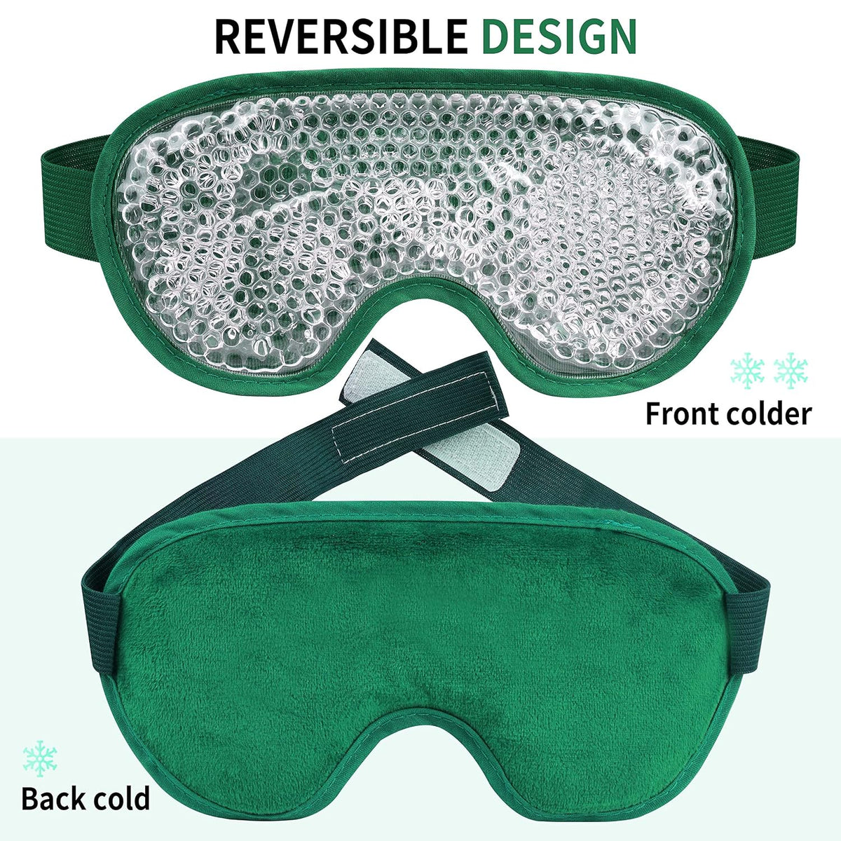 Cooling Eye Mask with Gel Beads, Reusable Cold Eye Mask for Puffy Eyes, Dark Circles, Sleep, Relaxation, Soft Cooling Eye Pads for Men Women（Purple）