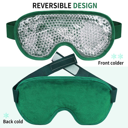 Cooling Eye Mask with Gel Beads, Reusable Cold Eye Mask for Puffy Eyes, Dark Circles, Sleep, Relaxation, Soft Cooling Eye Pads for Men Women（Purple）