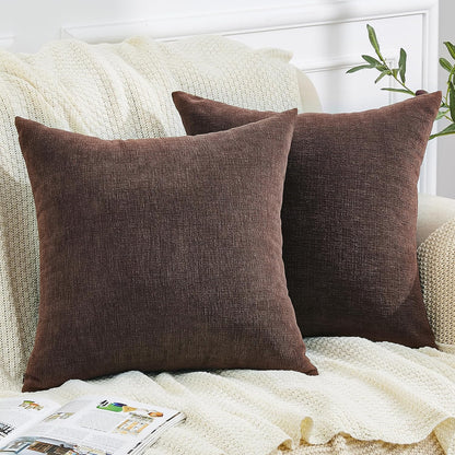 GAWAMAY Lumbar Support Pillow Decorative Rectangle Throw Pillow Covers 12"x20" Inch Set of 2, Soft Chenille Fall Pillowcase for Living Room Bedroom Sofa Couch Cushion Cover Grey 30x50cm (No Insert)