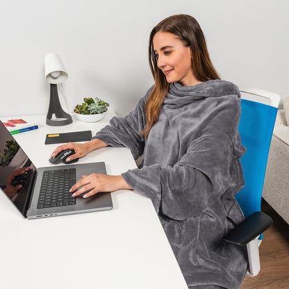 PAVILIA Blanket with Sleeves for Adult Women Men, Soft Warm Wearable Blanket Fleece Wrap Throw, Robe Blanket Gift