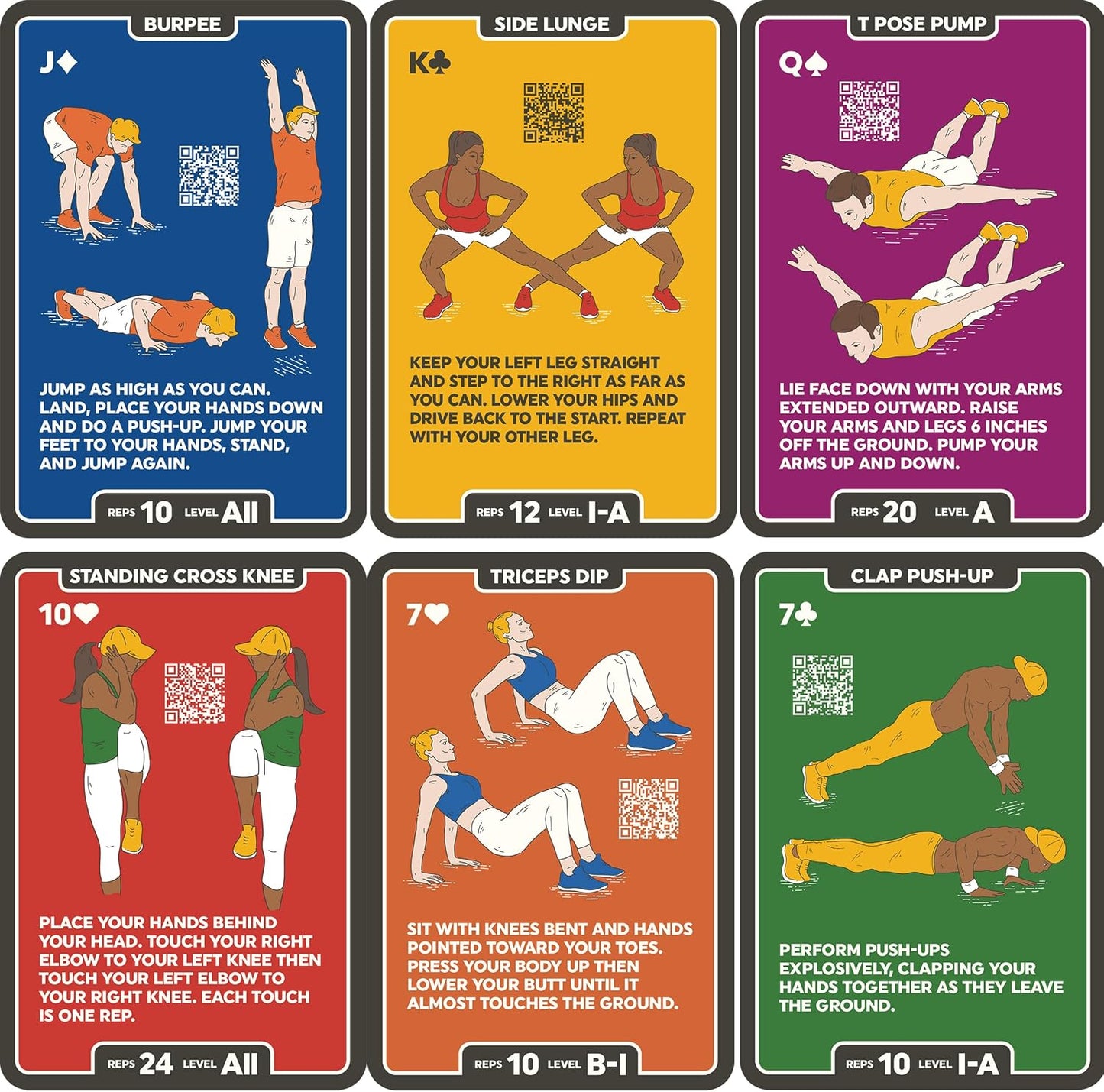 Stack 52 Bodyweight Exercise Cards: Workout Game