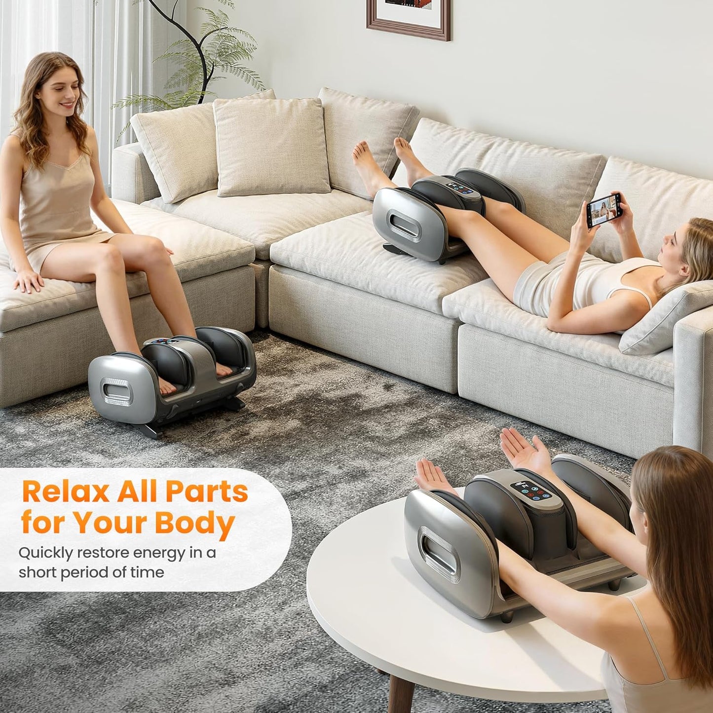Foot Massager with Heat & Cooling for Feet and Calves, Gift for Men & Women