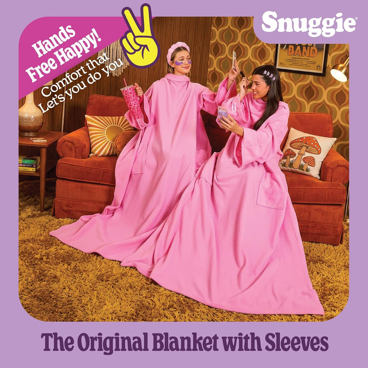 Snuggie The Original Wearable Blanket With Sleeves & Pockets | Cozy Oversized Throw for Adult Men & Women | One Size, 71x54