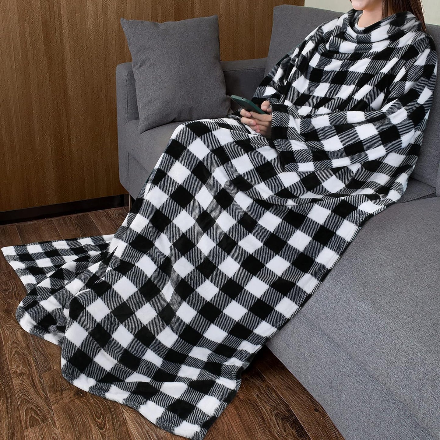 Catalonia Wearable Blanket with Sleeves for Women & Men, Fleece Wrap Throw | Cozy Sleeve Design for Hands-Free Comfort, Perfect for Reading, TV Time & Relaxing, Christmas & Birthday Gift