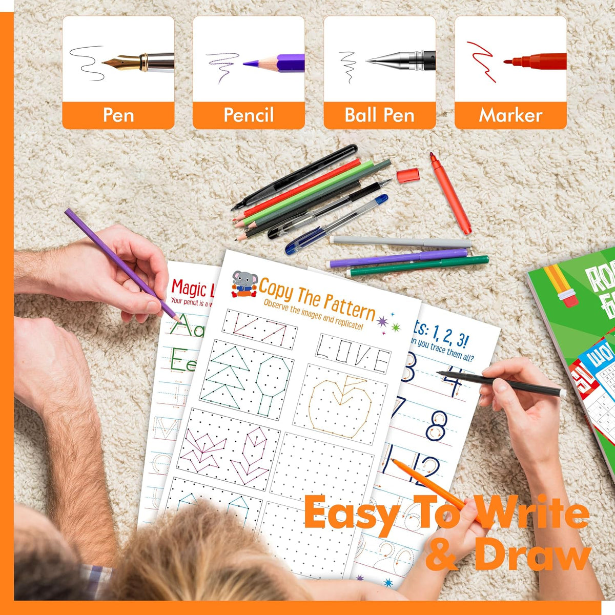 Road Trip Game Pad, 80 Perforated Sheets Travel Activity Pad, 5 Games in 1 Pad, Plane, Car Trip Activity, Pen Pencil & Paper Game for Kids, Adults (6” x 9”)