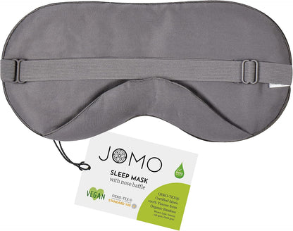 100% Bamboo Viscose Sleep Eye Mask - Dark Gray - Superior to Cotton - Light Blocking Travel Blindfold for Men & Women - Ultra-Soft & Comfortable with Adjustable Strap for Restful Sleep - by JoMo