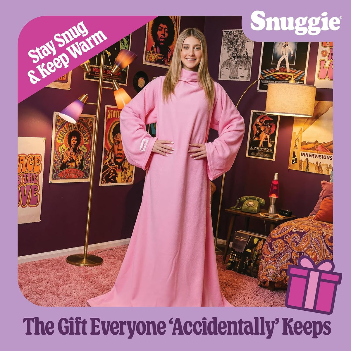 Snuggie The Original Wearable Blanket With Sleeves & Pockets | Cozy Oversized Throw for Adult Men & Women | One Size, 71x54