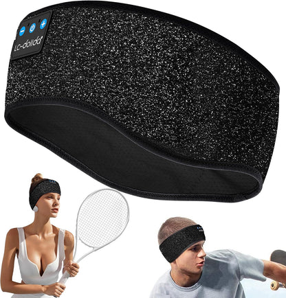 LC-dolida Sleep Headphones Bluetooth 5.4, Headband Headphones Earphones Wireless, Sleep Mask for Gifts,Workout,Jogging,Yoga(Purple)