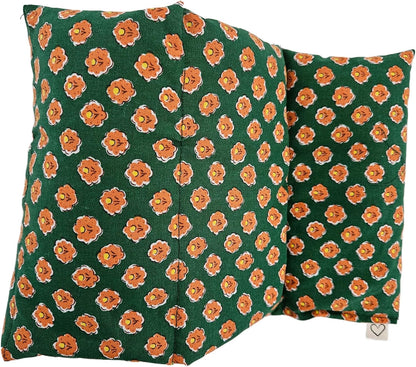 Microwavable LOVEwrap Neck & Shoulder Wrap Pad - Aroma - 6 X 24- Flax w/fine Mist of Calming Lavender Oil - subtly Scented - All Natural - Hot Cold Therapy Muscles Pain Relief - Orange Blue Flowers
