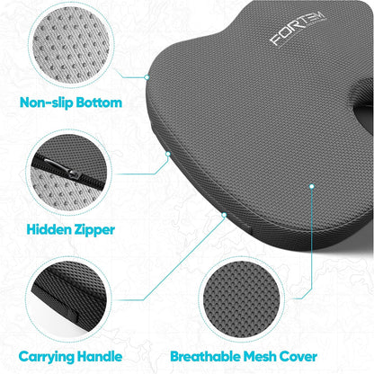 FORTEM Seat Cushion, Office Chair Cushion for Tailbone Sciatica Pain Relief