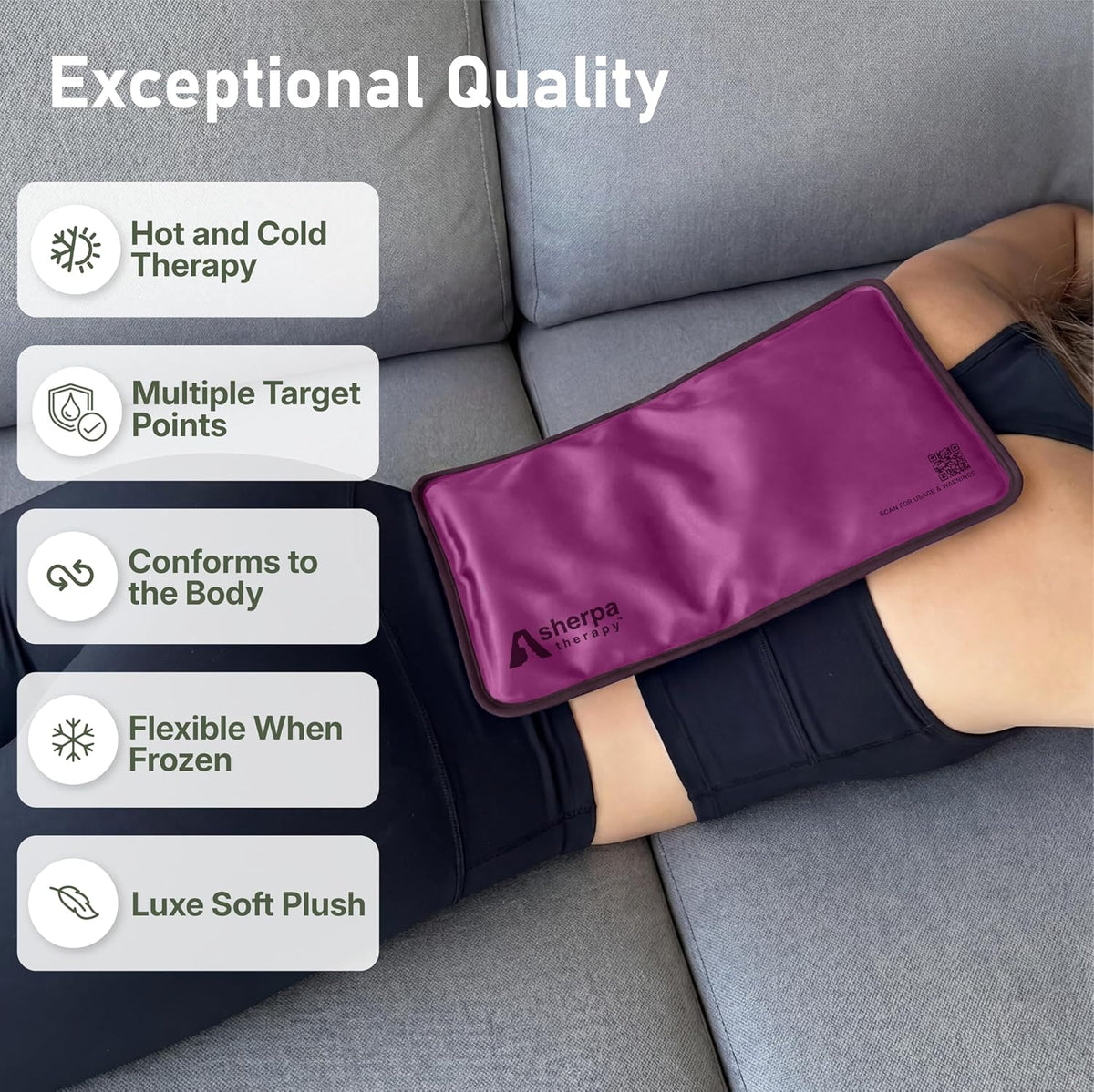 Medium Flexible Gel Ice Packs Reusable - Hot and Cold Soft Ice Packs for Injuries Reusable for Ankle, Arm, Foot, Leg, Back Pain Relief - 8" x 12" - Purple