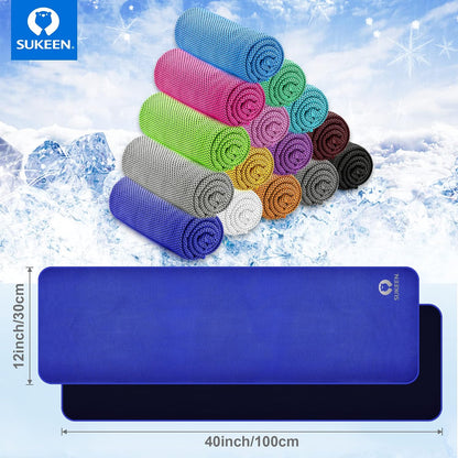 Sukeen Cooling Towels 6 Pack (40"x12"), Cooling Neck Wraps, Ice Towels, Microfiber Breathable Cooling Towel for Hot Weather, Sweat Towel for Gym, Sport, Running, Golf, Workout, Camping, Fitness