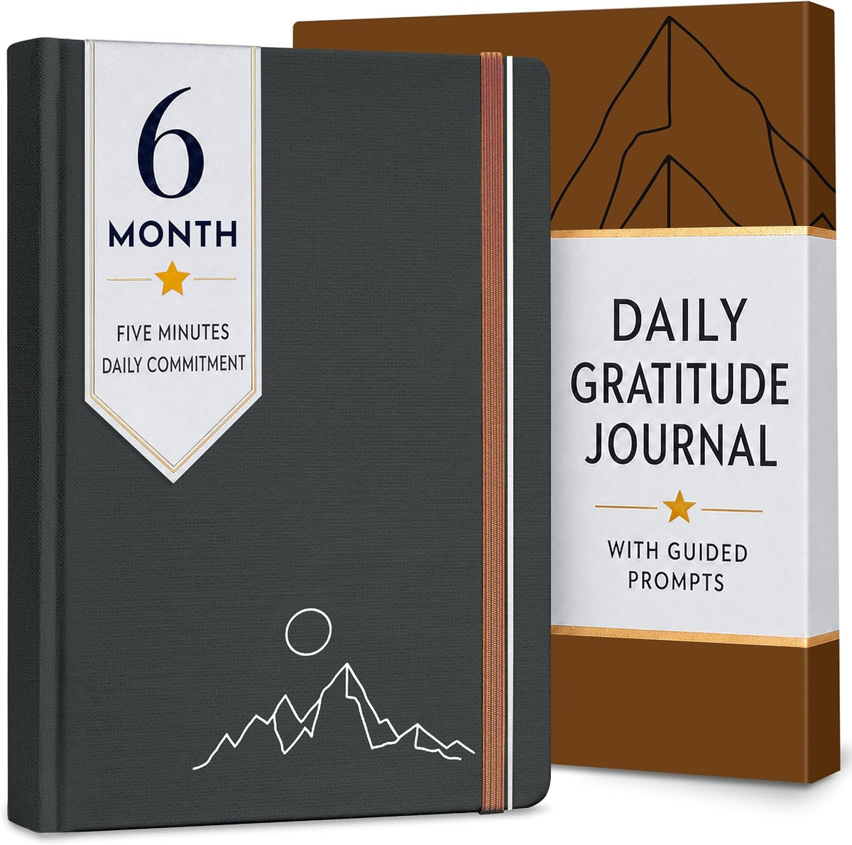 Gratitude Journal for Men, 6-Month Guided Daily Prompts, Fabric Hardcover