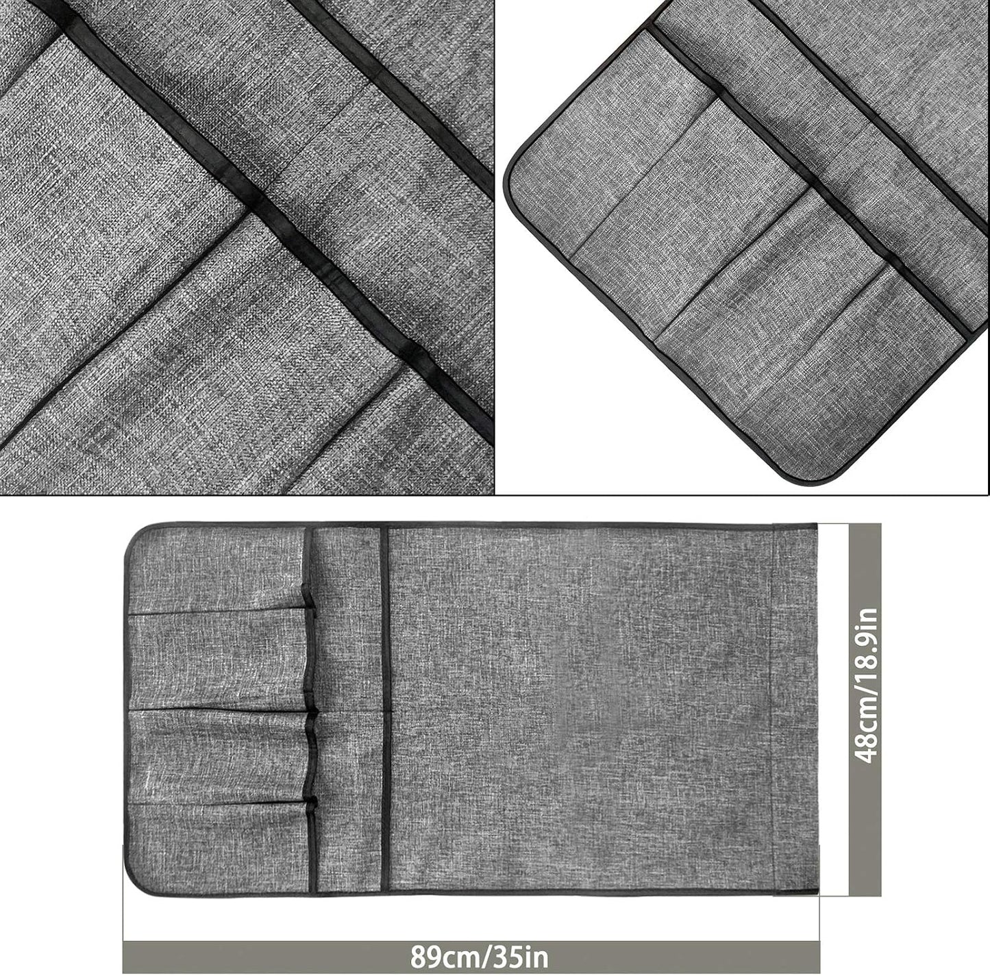 Couch Sofa Armrest Organiser Arm Chair Caddy Bedside Storage Pocket with 8 Pockets TV Remote Holder Bed Storage Pocket Bag for Cellphone Tablet Notepad Book Magazines DVD Glasses