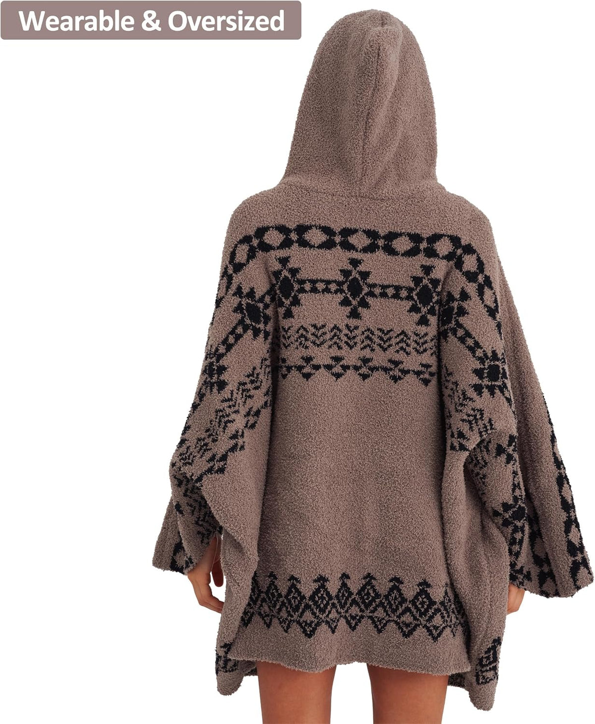 WDCOZY Wearable Blanket Hoodie Poncho Throw Comfy Soft Warm Cape Shawl Cozy Cloak Wrap Hooded with Sleeves For Women Adults