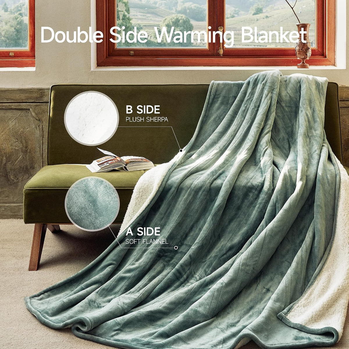 GOTCOZY Heated Blanket-Soft Plush Electric Blanket 50"X60"(Grey)