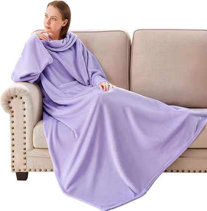 IFNOW Fleece Wearable Blanket with Sleeves, Oversized Snuggle Robe