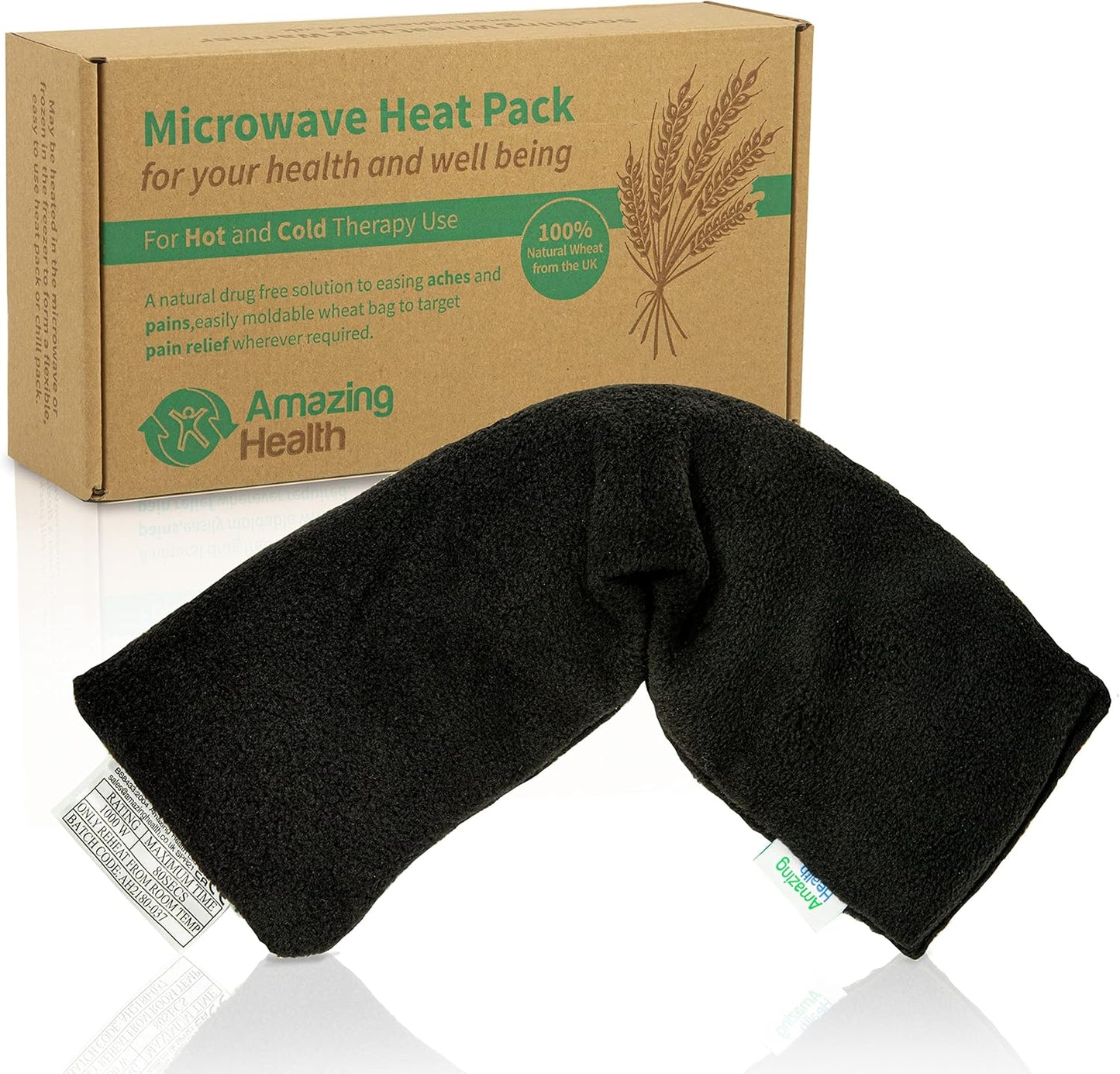 Microwavable Heating Pad for Neck, Back & Shoulders - Heating Bean Bag Microwavable Pillow - Cleaned Wheat & Lavender Aromatherapy Heating Pad Wrap - Amazing Health, Purple
