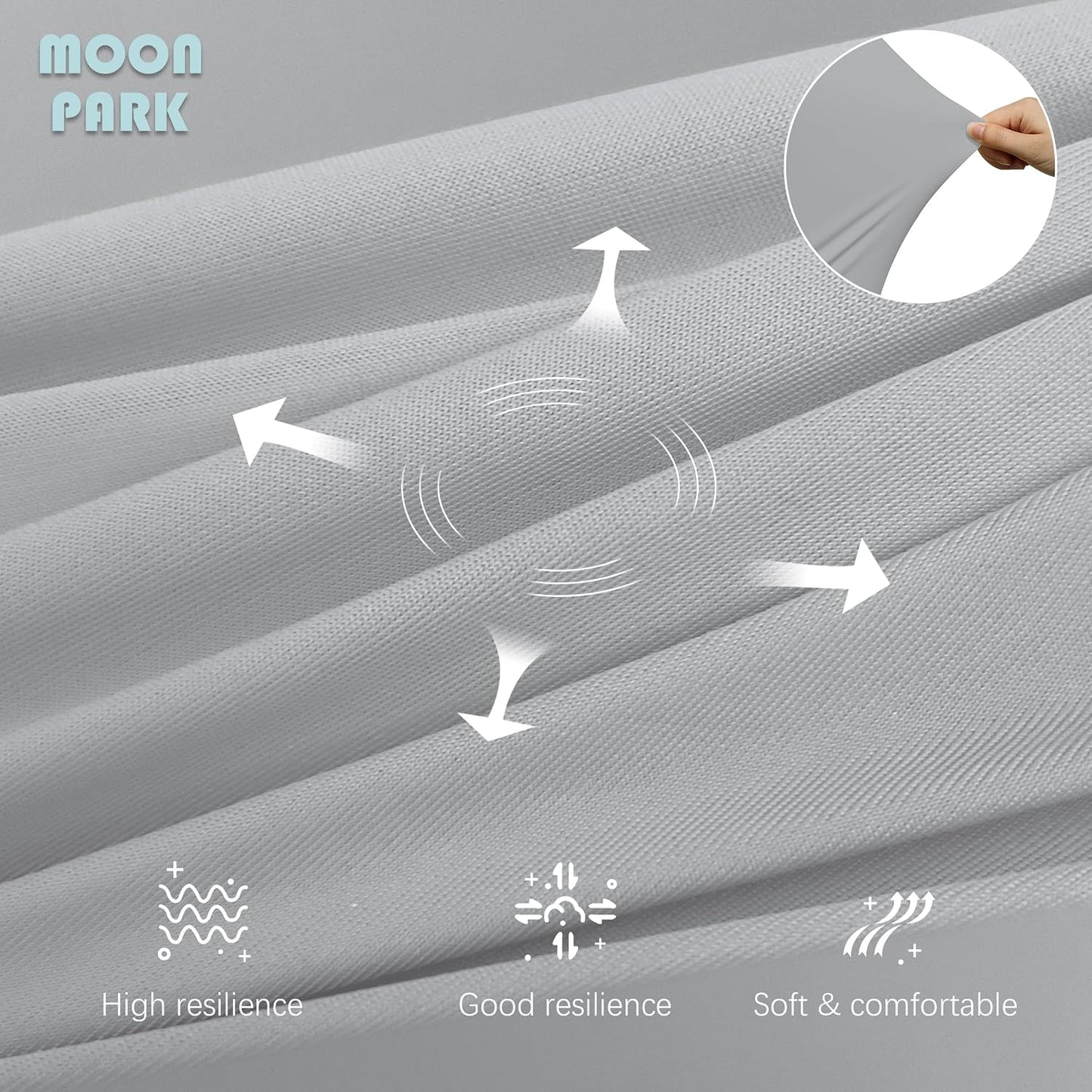 MOON PARK Pregnancy Pillows for Sleeping - 57 Inch U Shaped Full Body Maternity Pillow with Removable Cover - Support for Back, Legs, Belly, Hips - Pregnancy Pillow for Women - Grey