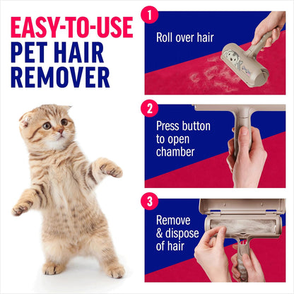 ChomChom Roller Pet Hair Remover – Reusable Lint Roller Pet Hair Removal Tool for Clothes, Couches, Cars and Travel - Cat Dog Hair Remover, Compact, No Sticky Refills Needed (Mini Roller)