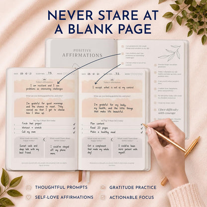 Premium Gratitude Journal for Men – 6 Month Guided Daily Prompts, Habit Tracker – Hardcover, 249 Pages, Lay Flat, 100gsm Paper – Mens Mindfulness Gifts, Mental Health, Self Mastery, Gift Boxed
