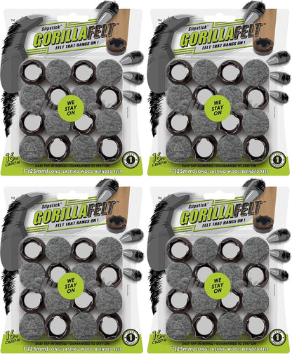 Slipstick Gorilla Felt Furniture Pads (189 Piece Variety Pack) Premium Furniture Pads & Chair Leg Floor Protectors for Hardwood Floors & Hard Surfaces
