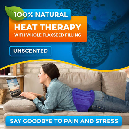 Microwavable Extra Large Heating Wrap for Lower Back, Waist, Stomach, and Shoulder – Moist Heat Therapy Pad for Instant Pain Relief in Case of Aches, Muscle Spasms, Slipped Discs, and Surgery Recovery