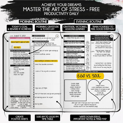 Freedom Mastery Daily Journal of Gratitude, Productivity & Habit Tracker | Undated 90-Day Planner with Daily Reflection, Mindfulness, Positivity, Vision Board & Stickers, Gratitude Journal for Women