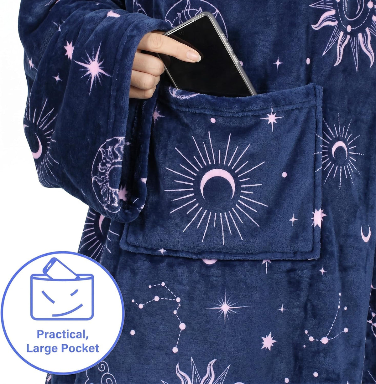 Catalonia Wearable Blanket with Sleeves for Women & Men, Fleece Wrap Throw