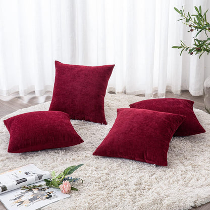 GAWAMAY Lumbar Support Pillow Decorative Rectangle Throw Pillow Covers 12"x20" Inch Set of 2, Soft Chenille Fall Pillowcase for Living Room Bedroom Sofa Couch Cushion Cover Grey 30x50cm (No Insert)