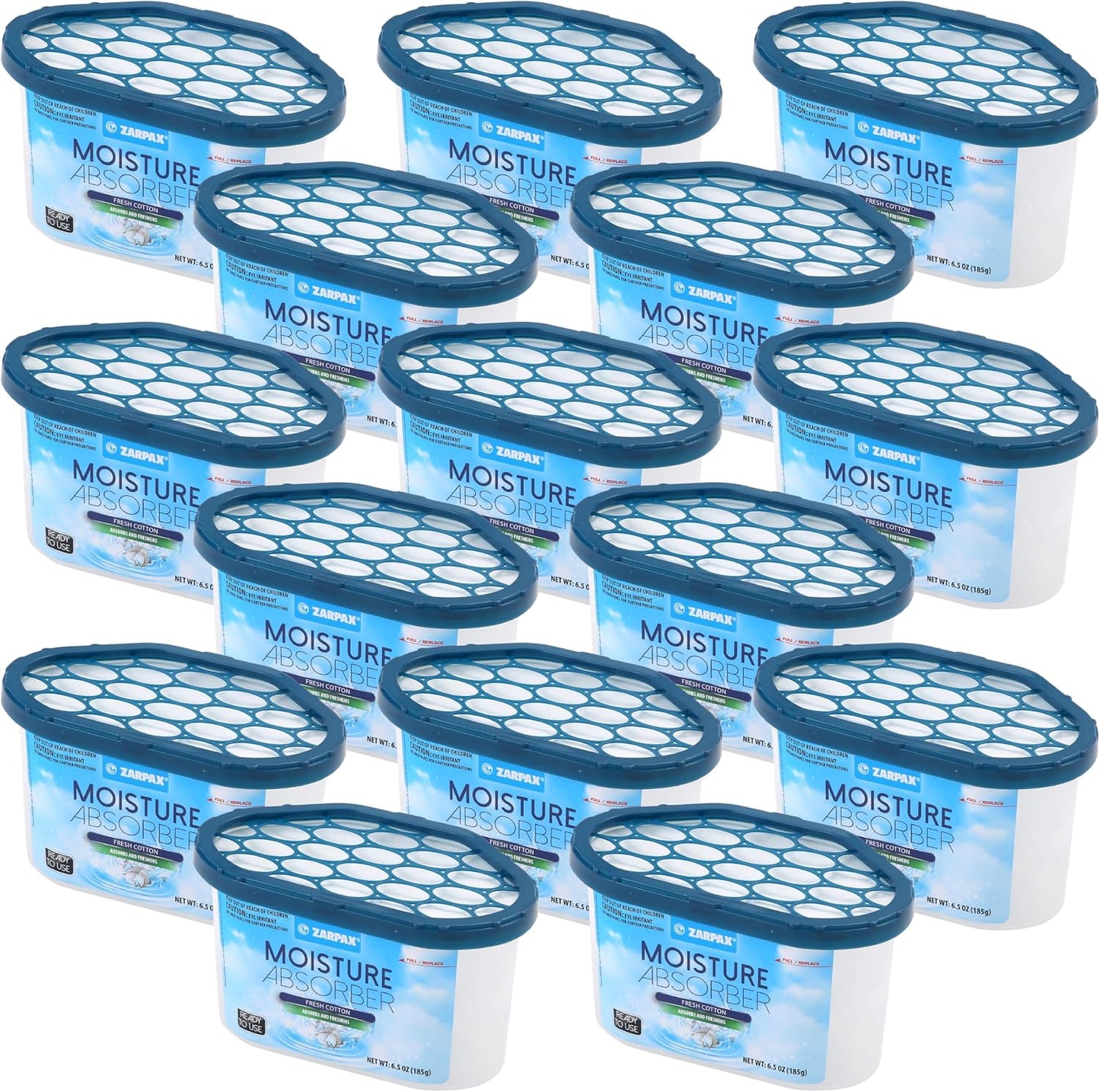 ZARPAX Moisture Absorber Activated Charcoal 10.5 oz/300g | Removes Moisture, Damp, Humidity & Odors | Odor Absorber | Moisture Trap for Bathroom, Closet, Kitchen & Small Spaces | Set of 4