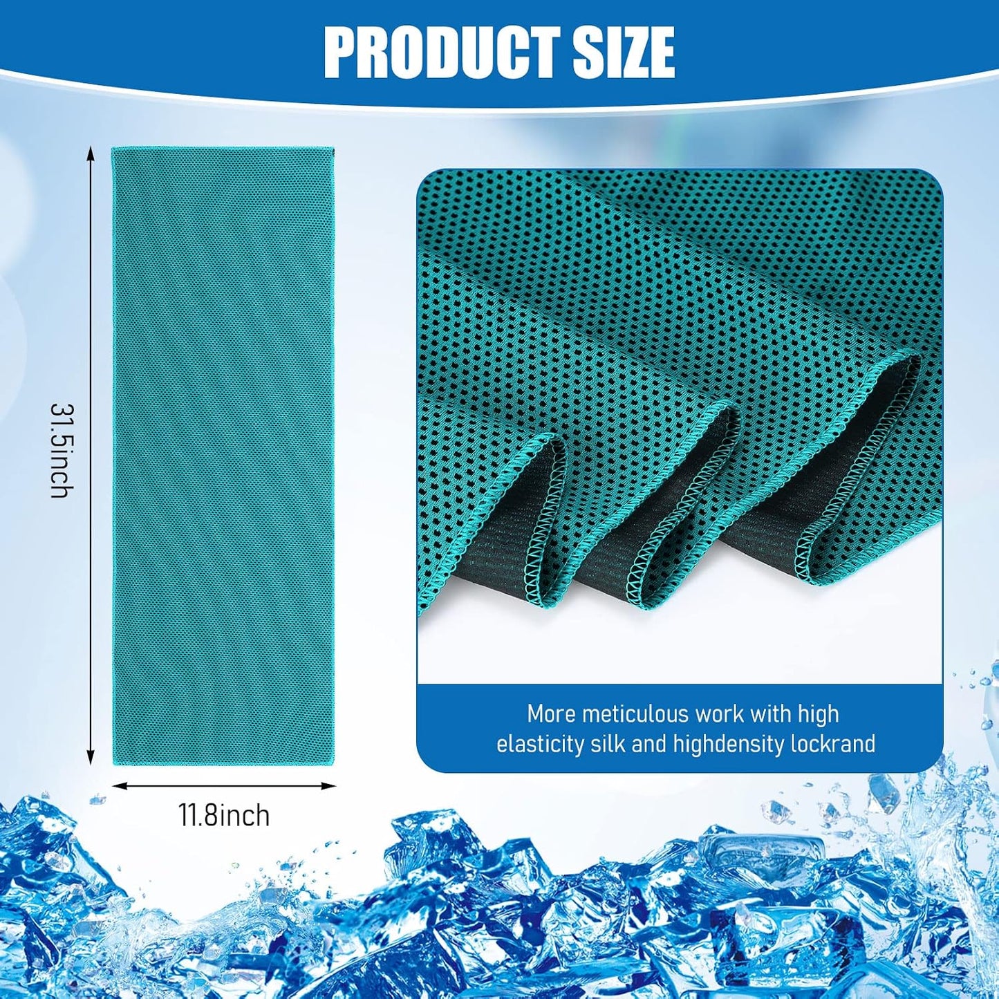 BBTO Cooling Towel Microfiber Ice Cool Cold Sport Face and Neck Soft Breathable Chilly Sweat Towel for Yoga Gym Workout Hot Weather Camping Running, 32 x 12 Inches
