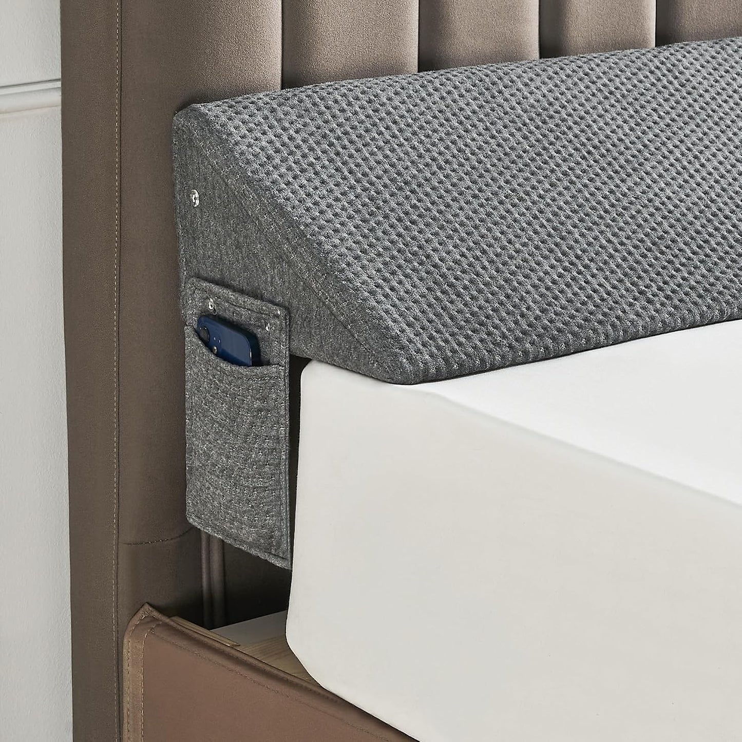 IFNOW Queen Size(60"x6"x10") Bed Wedge Pillow for Headboard, Mattress Gap Filler(0-8"), Bed Wedge for Gap Between Your Headboard and Mattress Dark Grey | High-Density Foam,Fills 0-8"Mattress Gap,Prevents Pillow & Items Falling,Works with Headboard or