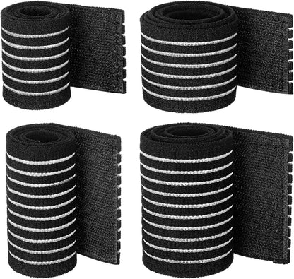 Geiserailie Ice Pack Strap Stretchable, 4 Size Elastic Reusable Ice Belt Extender, Adjustable Hook and Loop Extension Straps Add Length to Most Hot Cold Therapy (Blue)