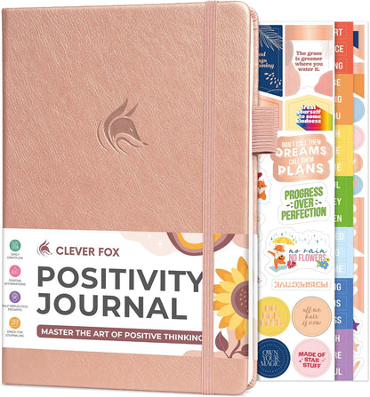 Clever Fox Positivity Journal for Women, 5-minute Gratitude, Seashell