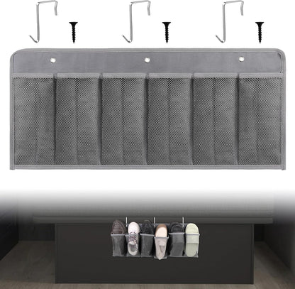 RVZONE 6‑Large‑Pocket RV Bedside Hanging Organizer with Sturdy Hooks