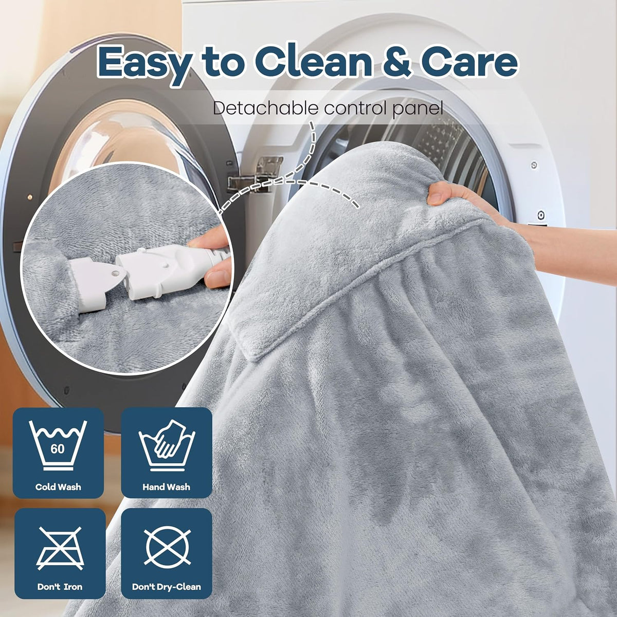 MAXEVE Heated Wearable Blanket with Foot Pocket & Sleeves Electric Snuggle