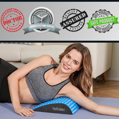 Back Stretcher Pillow – Pain Relief for Lower Back, Lumbar Support, Posture Correction, Sciatica Aid, Orthopedic Design, Easy to Use at Home, Office, or Anywhere, Orthopedist Recommended