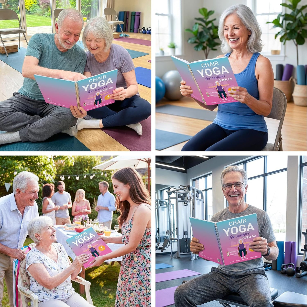 POCAZONE Chair Yoga Book for Seniors Over 60, 30-Day Exercise & Video Guide