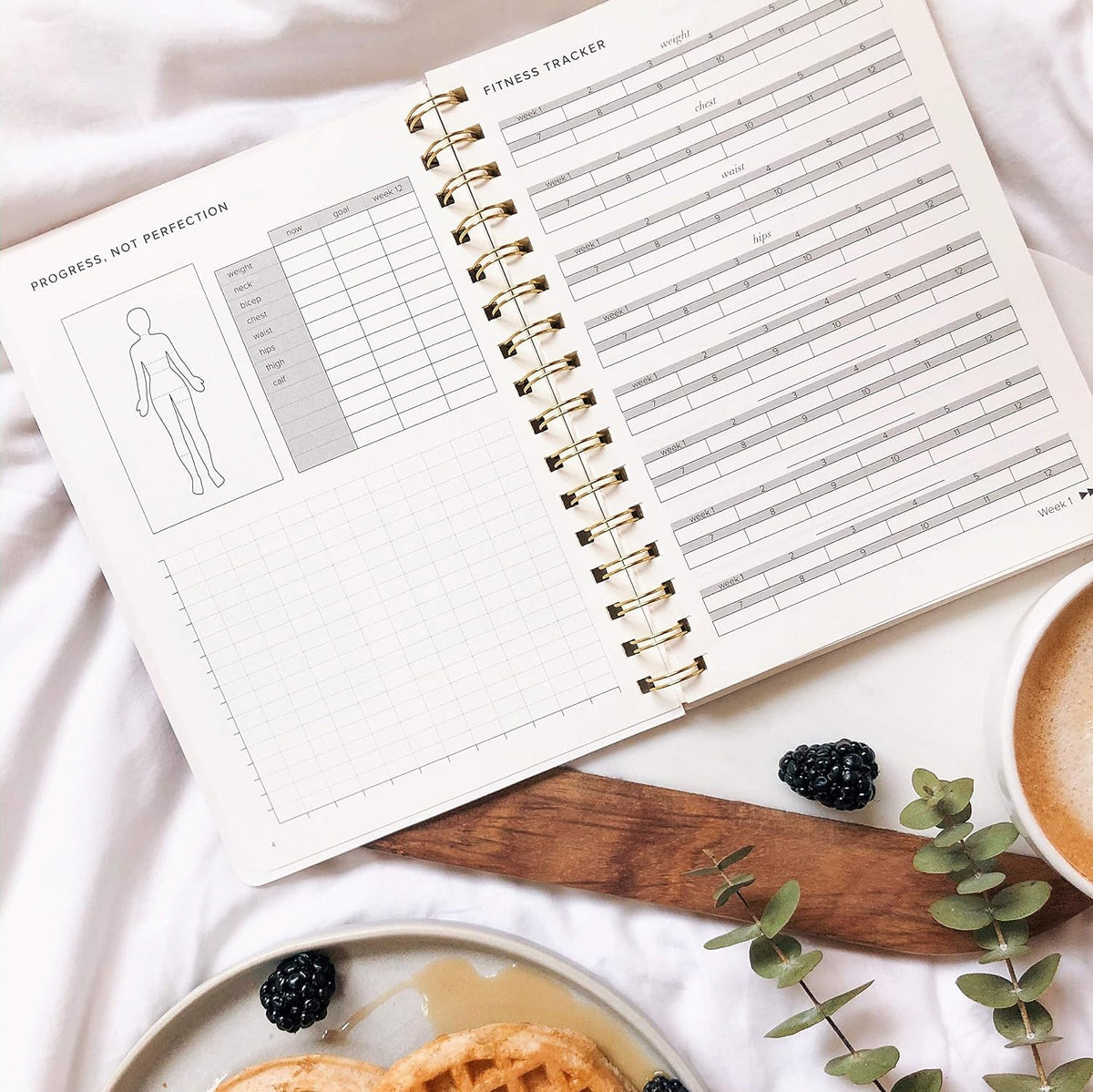 Kunitsa Co. Food and Exercise Journal for Women, Pink