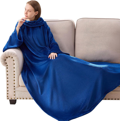 IFNOW Fleece Wearable Blanket with Sleeves, Oversized Snuggle Robe